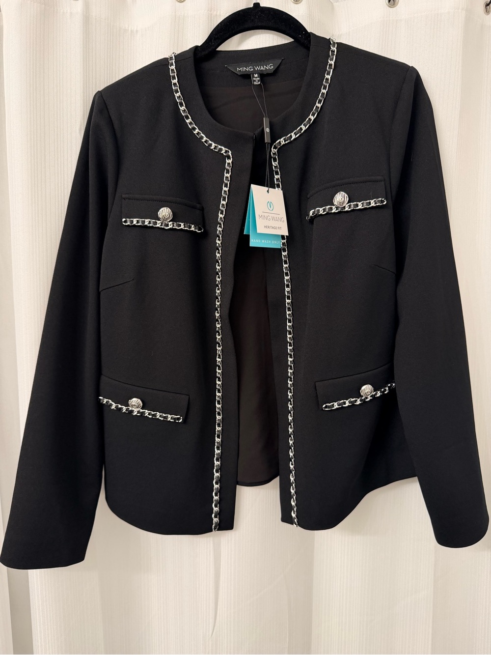 New with Tags Ming Wang Chain Trim Jacket
